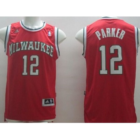 Revolution 30 Bucks #12 Jabari Parker Red Stitched NBA Jersey