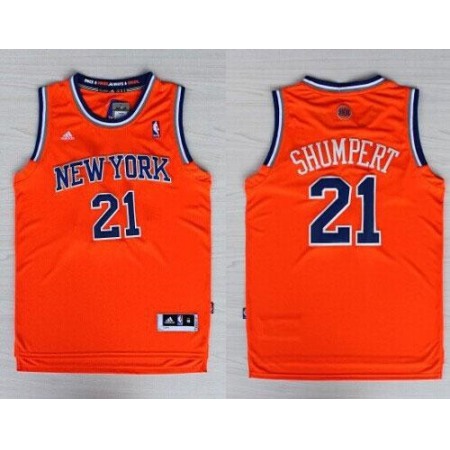 Revolution 30 Knicks #21 Iman Shumpert Orange Alternate Stitched NBA Jersey