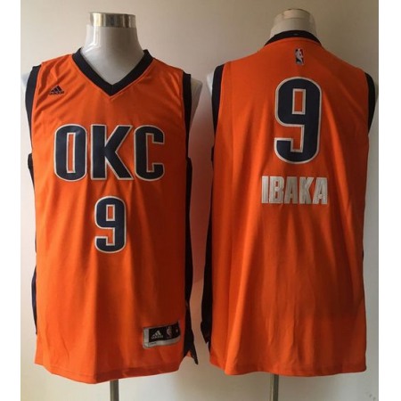 Thunder #9 Serge Ibaka Orange Alternate Stitched NBA Jersey