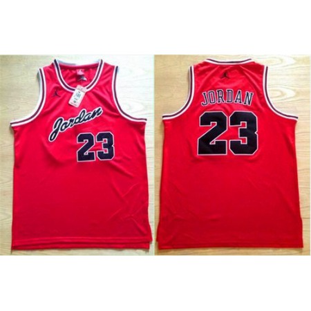 Bulls #23 Michael Jordan Red Anniversary Stitched NBA Jersey