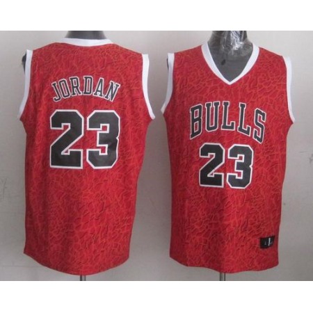 Bulls #23 Michael Jordan Red Crazy Light Stitched NBA Jersey