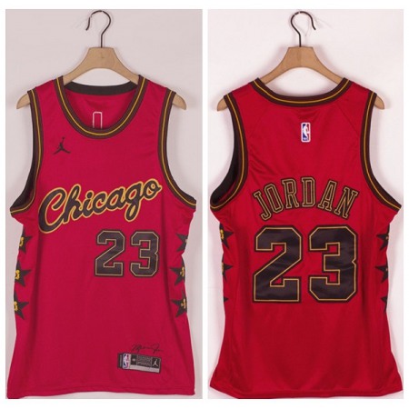 Men's Chicago Bulls #23 Michael Jordan Red Championship Stitched Jersey