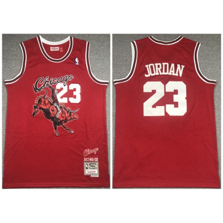 Men's Chicago Bulls #23 Michael Jordan Red Mitchell & Ness Juice Wrld Stitched Jersey