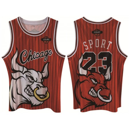 Men's Chicago Bulls #23 Michael Jordan Red Print Basketball Jersey
