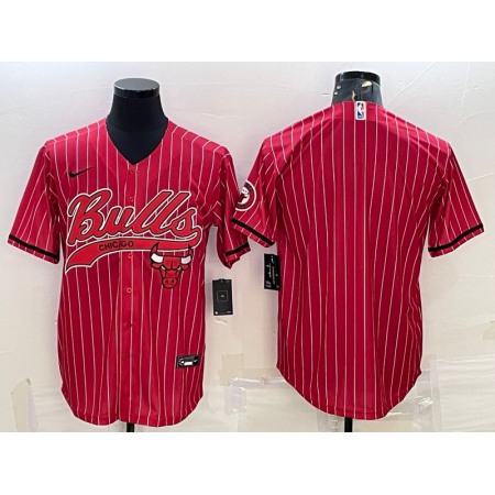 Men's Chicago Bulls Blank Red Cool Base Stitched Baseball Jersey