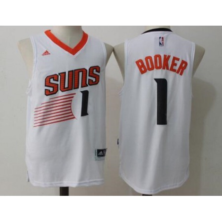 Men's Phoenix Suns #1 Devin Booker White Stitched Basketball Jersey