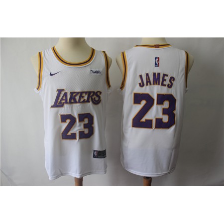 Men's Los Angeles Lakers #23 LeBron James White Nike Authentic Stitched Jersey