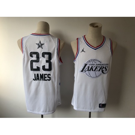 Men's Los Angeles Lakers #23 Lebron James White 2019 NBA All Star Stitched NBA Jersey