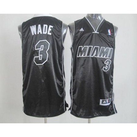 Revolution 30 Heat #3 Dwyane Wade Black/White Stitched NBA Jersey
