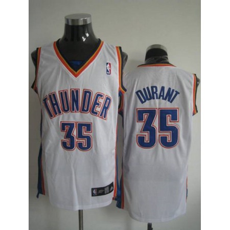 Thunder #35 Kevin Durant Stitched White NBA Jersey