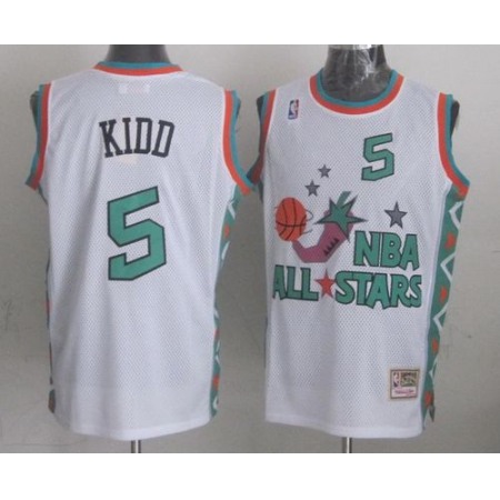Mitchell And Ness Mavericks #5 Jason Kidd White 1996 All star Stitched NBA Jersey