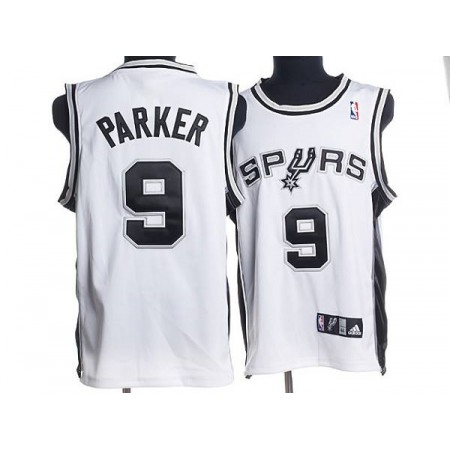 Spurs #9 Tony Parker Stitched White NBA Jersey