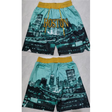 Men's Boston Celtics Aqua/Black Shorts (Run Small)