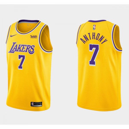 Men's Los Angeles Lakers #7 Carmelo Anthony Yellow Stitched Basketball Jersey