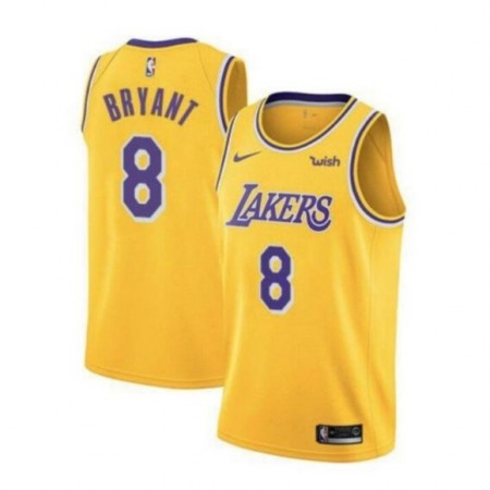 Men's Los Angeles Lakers #8 Kobe Bryant Yellow Stitched NBA Jersey