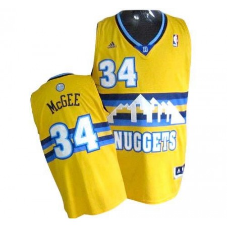 Nuggets #34 JaVale McGee Yellow Alternate Stitched NBA Jersey