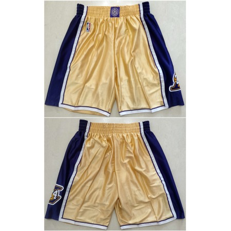 Men's Los Angeles Lakers Kobe Bryant Gold Hall of Fame Shorts (Run Small)