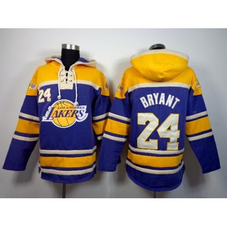 Lakers #24 Kobe Bryant Purple Sawyer Hooded Sweatshirt NBA Hoodie