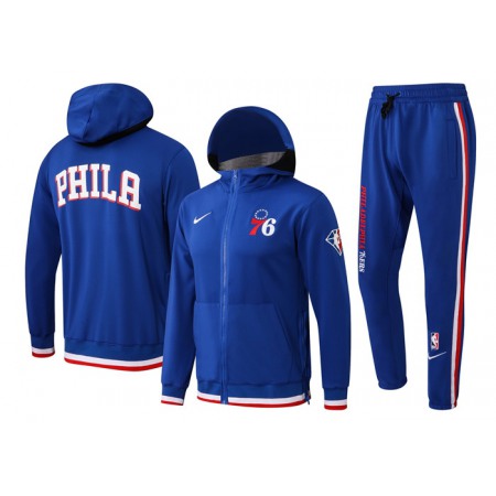 Men's Philadelphia 76ers 75th Anniversary Royal Performance Showtime Full-Zip Hoodie Jacket And Pants Suit