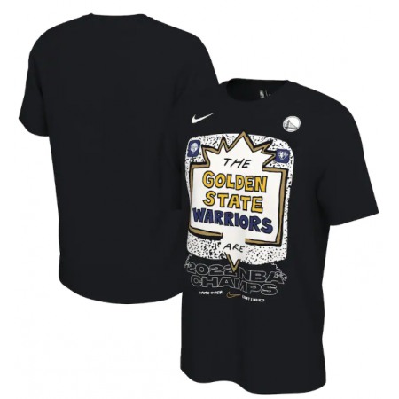 Men's Golden State Warriors 2021-2022 Black NBA Finals Champions Celebration Expressive T-Shirt