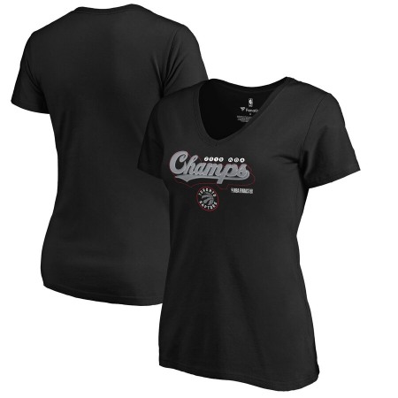 Women's Toronto Raptors Black 2019 NBA Finals Champions Play Your Game V-Neck T-Shirt