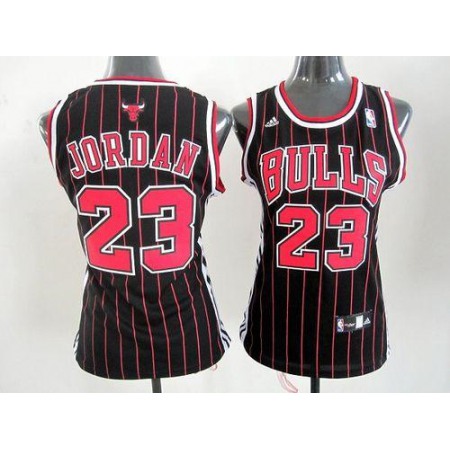 Bulls #23 Michael Jordan Black Women's Alternate Stitched NBA Jersey
