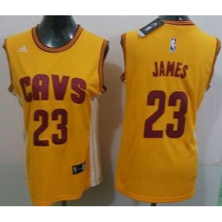 Cavaliers #23 LeBron James Gold Women's Alternate Stitched NBA Jersey