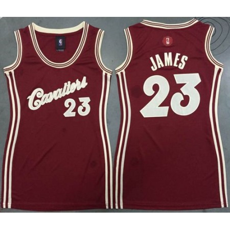 Cavaliers #23 LeBron James Red 2015-2016 Christmas Day Women's Dress Stitched NBA Jersey