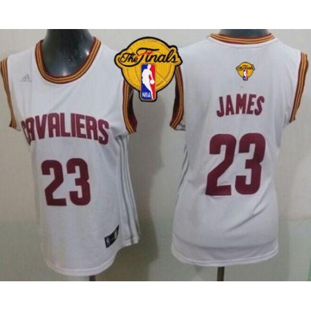 Cavaliers #23 LeBron James White The Finals Patch Women's Home Stitched NBA Jersey