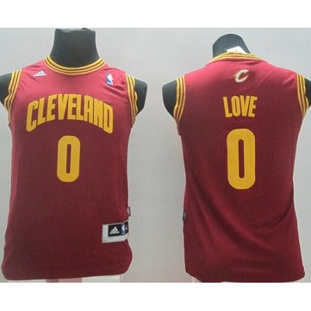 Revolution 30 Cavaliers #0 Kevin Love Red Stitched Youth NBA Jersey