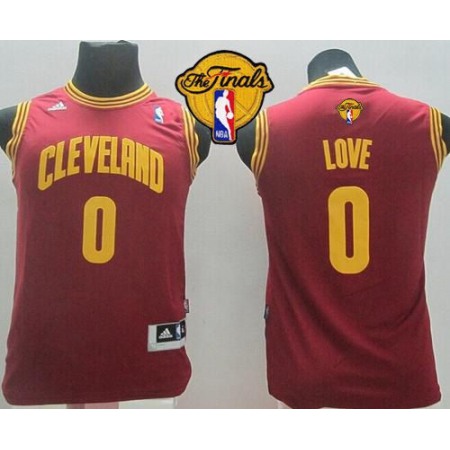 Revolution 30 Cavaliers #0 Kevin Love Red The Finals Patch Stitched Youth NBA Jersey