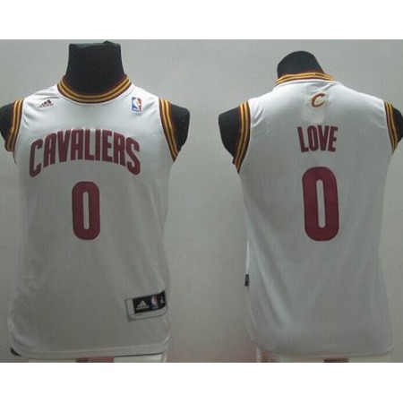 Revolution 30 Cavaliers #0 Kevin Love White Stitched Youth NBA Jersey