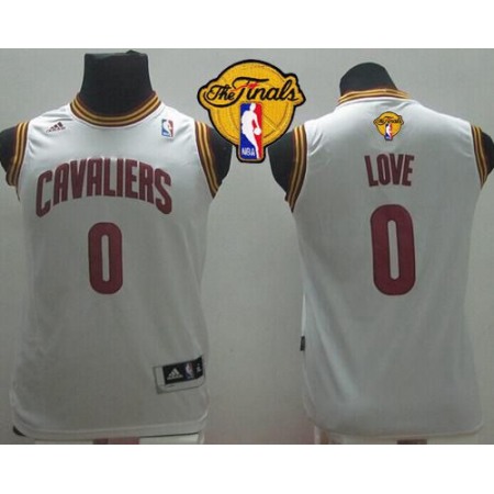 Revolution 30 Cavaliers #0 Kevin Love White The Finals Patch Stitched Youth NBA Jersey