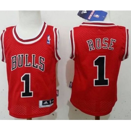 Toddler Bulls #1 Derrick Rose Red Stitched NBA Jersey