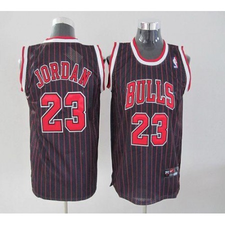 Bulls #23 Michael Jordan Stitched Black Red Strip Youth NBA Jersey