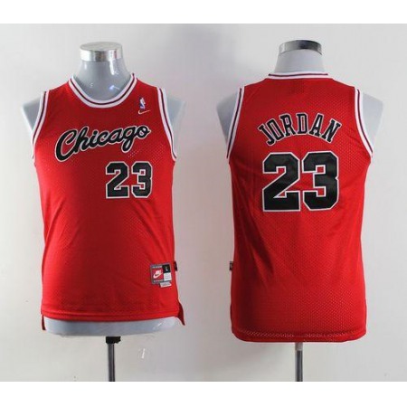 Nike Bulls #23 Michael Jordan Red Throwback Stitched Youth NBA Jersey