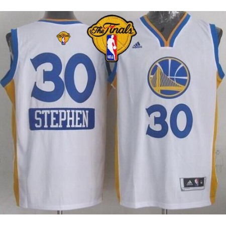 Warriors #30 Stephen Curry White 2014-15 Christmas Day The Finals Patch Stitched Youth NBA Jersey