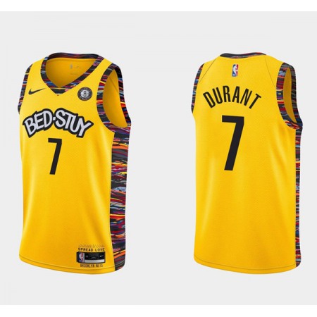 Youth Brooklyn Nets #7 Kevin Durant Yellow Stitched Jersey