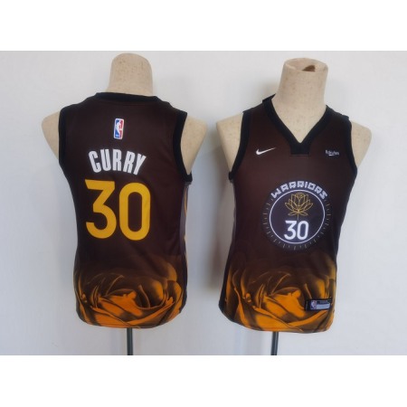 Youth Golden State Warriors #30 Stephen Curry 2022/2023 Black City edition Stitched Basketball Jersey