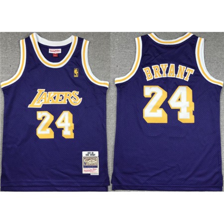 Youth Los Angeles Lakers #24 Kobe Bryant Purple 07-08 Stitched Basketball Jersey