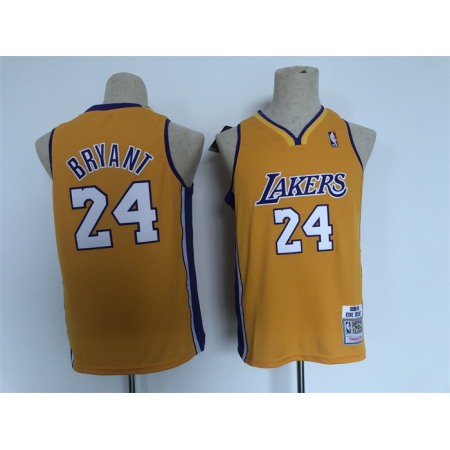 Youth Los Angeles Lakers #24 Kobe Bryant Yellow Stitched Basketball Jersey