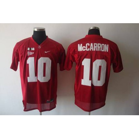 Crimson Tide #10 AJ McCarron Red 2016 College Football Playoff National Championship Patch Stitched NCAA Jersey