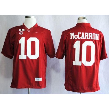 Crimson Tide #10 AJ McCarron Red Limited 2016 College Football Playoff National Championship Patch Stitched NCAA Jersey