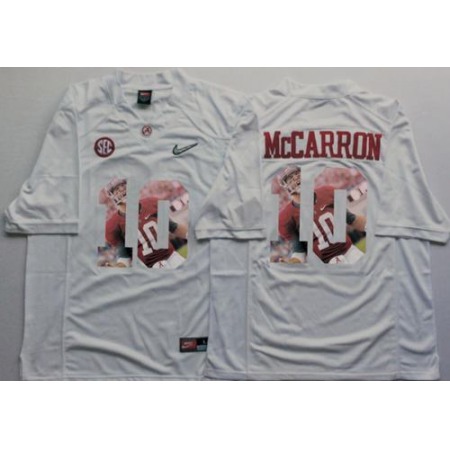 Crimson Tide #10 AJ McCarron White Player Fashion Stitched NCAA Jersey