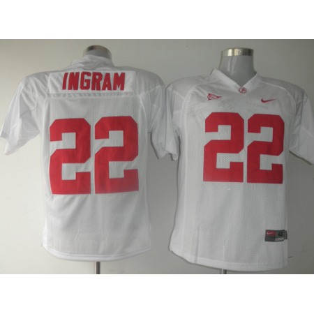 Crimson Tide #22 Mark Ingram White Stitched NCAA Jersey