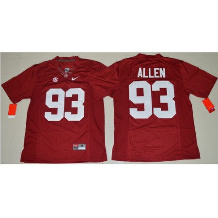 Crimson Tide #93 Jonathan Allen Red Limited Stitched NCAA Jersey