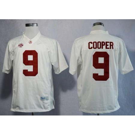 Crimson Tide #9 Amari Cooper White Limited Stitched NCAA Jersey