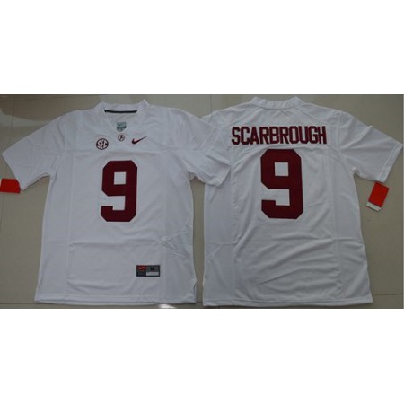 Crimson Tide #9 Bo Scarbrough White Limited Stitched NCAA Jersey
