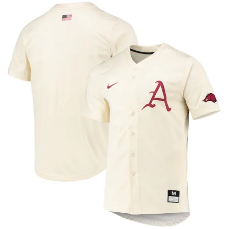 Men's Arkansas Razorbacks Blank Cream Vapor Untouchable Stitched Jersey