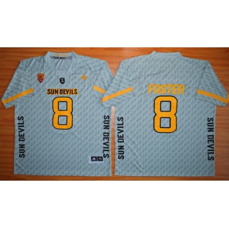 Sun Devils #8 D. J. Foster New Grey Stitched NCAA Jersey